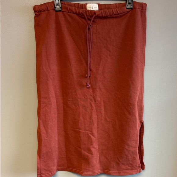 Lou & Grey Dresses & Skirts - Lou & Grey Medium Rust Cotton Drawstring Midi Skirt